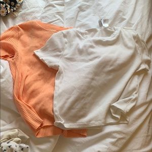 Orange and white t shirts